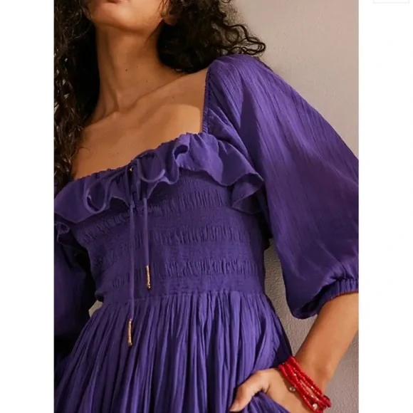 RARE Free People | Oasis Midi Dress in Petunia | Large - Picture 7 of 15